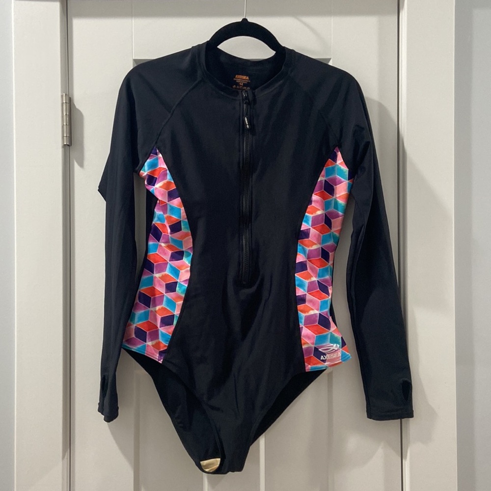AXESEA Womens Long Sleeve Rash Guard Surfing One Piece Swimsuit women's 14